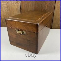 Antique 1825 J Marked Wood Stash Humidor Cigar Tobacco Box Hidden Drawer