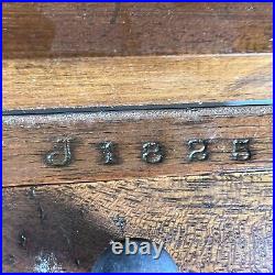 Antique 1825 J Marked Wood Stash Humidor Cigar Tobacco Box Hidden Drawer