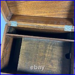 Antique 1825 J Marked Wood Stash Humidor Cigar Tobacco Box Hidden Drawer