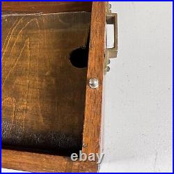 Antique 1825 J Marked Wood Stash Humidor Cigar Tobacco Box Hidden Drawer