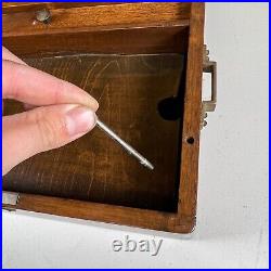 Antique 1825 J Marked Wood Stash Humidor Cigar Tobacco Box Hidden Drawer