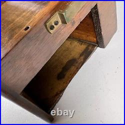 Antique 1825 J Marked Wood Stash Humidor Cigar Tobacco Box Hidden Drawer