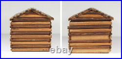 Antique 1883 LOG CABIN CIGAR BOX Havana Tobacco Schumacher & Ettlinger Humidor