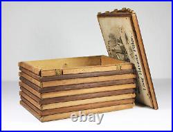 Antique 1883 LOG CABIN CIGAR BOX Havana Tobacco Schumacher & Ettlinger Humidor