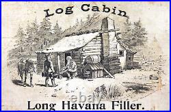 Antique 1883 LOG CABIN CIGAR BOX Havana Tobacco Schumacher & Ettlinger Humidor