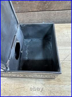 Antique 1887 Derby Silver Co. Silver Plate Bulldog Pug Tobacco Box Humidor