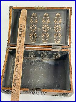 Antique 1890s Cigar Humidor wood wooden oak box LOVELY wow tobacciana
