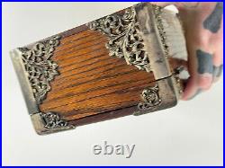 Antique 1890s Cigar Humidor wood wooden oak box LOVELY wow tobacciana