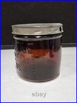 Antique-1894- Mercantile-havana Cigars-st. Louis, Mo. Amber Glass Jar With LID