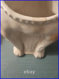 Antique 1900's English Ceramic BullDog Tobacco Container/Humidor-Very Good