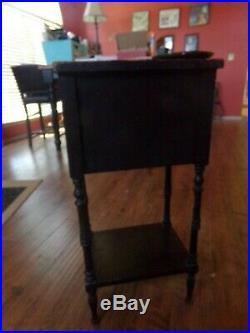 Antique 1900's Smoker Stand Wood Table Tobacco Cigarette Cigar Humidor Cabinet