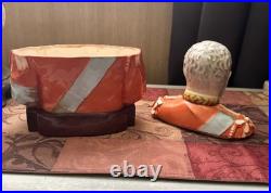 Antique 1901 King Edward VII Ceramic Bust Tobacco Jar Humidor Coronation Rare