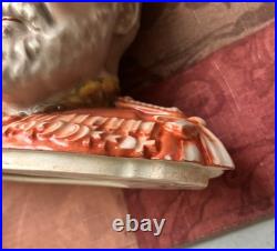 Antique 1901 King Edward VII Ceramic Bust Tobacco Jar Humidor Coronation Rare