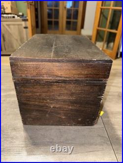 Antique 1908 Sargent Oak Wood Cigar Humidor Chest Box Bridgeport Conn