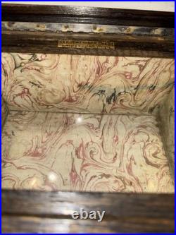 Antique 1908 Sargent Oak Wood Cigar Humidor Chest Box Bridgeport Conn