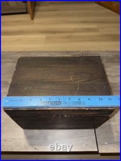 Antique 1908 Sargent Oak Wood Cigar Humidor Chest Box Bridgeport Conn
