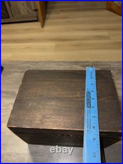 Antique 1908 Sargent Oak Wood Cigar Humidor Chest Box Bridgeport Conn