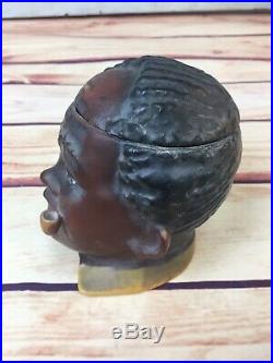 Antique 1920's Black Man Tobacco Jar Very Fine German Bisque