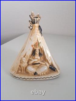 Antique 1920's Shafer Vater Native American Indian Ceramic Incense Burner Teepee