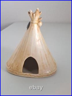 Antique 1920's Shafer Vater Native American Indian Ceramic Incense Burner Teepee
