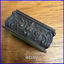Antique 1920s Kopriwa Co Chicago IL Carved Mahogany Wood Humidor Cigar Box