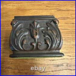 Antique 1920s Kopriwa Co Chicago IL Carved Mahogany Wood Humidor Cigar Box