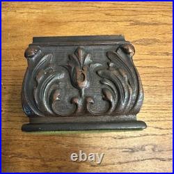 Antique 1920s Kopriwa Co Chicago IL Carved Mahogany Wood Humidor Cigar Box