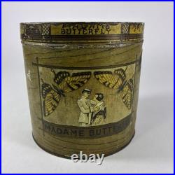Antique 1920s Madame Butterfly Cigar 50 Blunts Lithograph Tin Humidor PA Rare