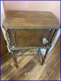 Antique 1920s Mahogany Hand Carved Smoking Stand Humidor Cabinet l Cigar Table