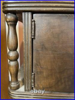 Antique 1920s Mahogany Hand Carved Smoking Stand Humidor Cabinet l Cigar Table