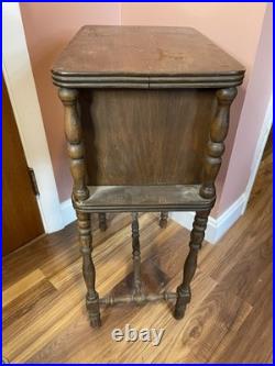 Antique 1920s Mahogany Hand Carved Smoking Stand Humidor Cabinet l Cigar Table