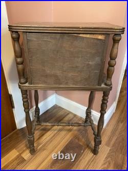 Antique 1920s Mahogany Hand Carved Smoking Stand Humidor Cabinet l Cigar Table
