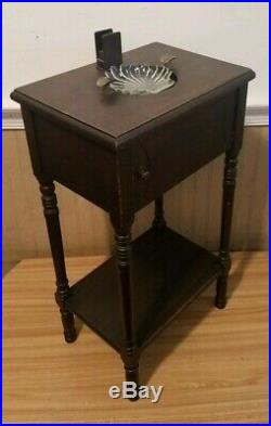 Antique 1923 Smoker Stand Wood Table Tobacco Cigarette Cigar Humidor Cabinet