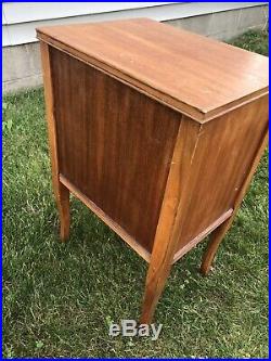 Antique 1930s Tobacco Smoking Stand Humidor Table Cigar Stirrup Swing Door