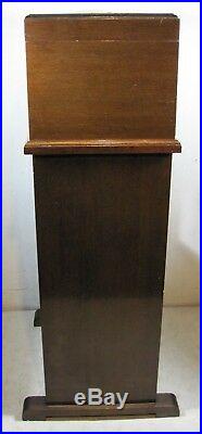 Antique 1935 American Club Stockholm Cigar Humidor WithStand & Key Wooden Oak