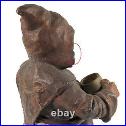 Antique 19th c. Austrian Terracotta Figural Monk BELL Johann Maresch Style