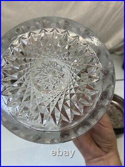 Antique 8 Victor Silver Quadruple Crystal Glass Tobacco Cigar Humidifier Rare