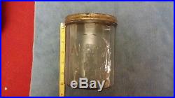 Antique Abbey 10 Cent Cigars Glass Humidor Jar With LID Embossed Store Counter
