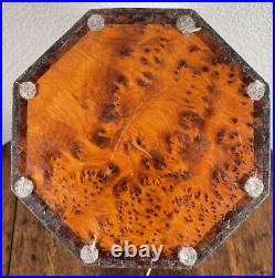 Antique Amboyna Burl Wood Hexagonal Cigar Tobacco Box Humidor 19th C. English