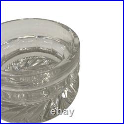 Antique American Brilliant Period Cut Glass Humidor Jar Crystal Tobacco Hobstar
