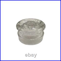 Antique American Brilliant Period Cut Glass Humidor Jar Crystal Tobacco Hobstar