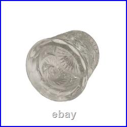 Antique American Brilliant Period Cut Glass Humidor Jar Crystal Tobacco Hobstar