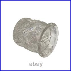 Antique American Brilliant Period Cut Glass Humidor Jar Crystal Tobacco Hobstar