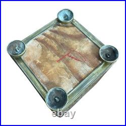 Antique Anglo-Persian Brass Humidor / Tea Caddy with Airedale Terrier Finial