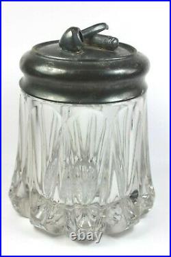Antique Apollo Lead Crystal Glass Tobacco Cigar Humidor Jar with Pipe Cigar Lid