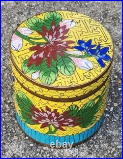 Antique Art Deco Enameled Copper 3 Humidors Chinese Cloisonne Floral Pattern Antique Art Deco Enameled Copper 3 Humidors Chinese Cloisonne Floral Pattern