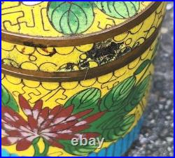 Antique Art Deco Enameled Copper 3 Humidors Chinese Cloisonne Floral Pattern Antique Art Deco Enameled Copper 3 Humidors Chinese Cloisonne Floral Pattern