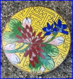 Antique Art Deco Enameled Copper 3 Humidors Chinese Cloisonne Floral Pattern Antique Art Deco Enameled Copper 3 Humidors Chinese Cloisonne Floral Pattern