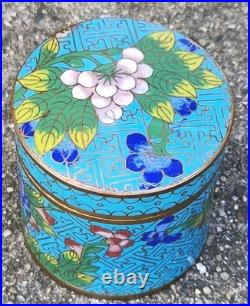 Antique Art Deco Enameled Copper 3 Humidors Chinese Cloisonne Floral Pattern Antique Art Deco Enameled Copper 3 Humidors Chinese Cloisonne Floral Pattern