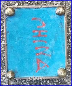 Antique Art Deco Enameled Copper 3 Humidors Chinese Cloisonne Floral Pattern Antique Art Deco Enameled Copper 3 Humidors Chinese Cloisonne Floral Pattern